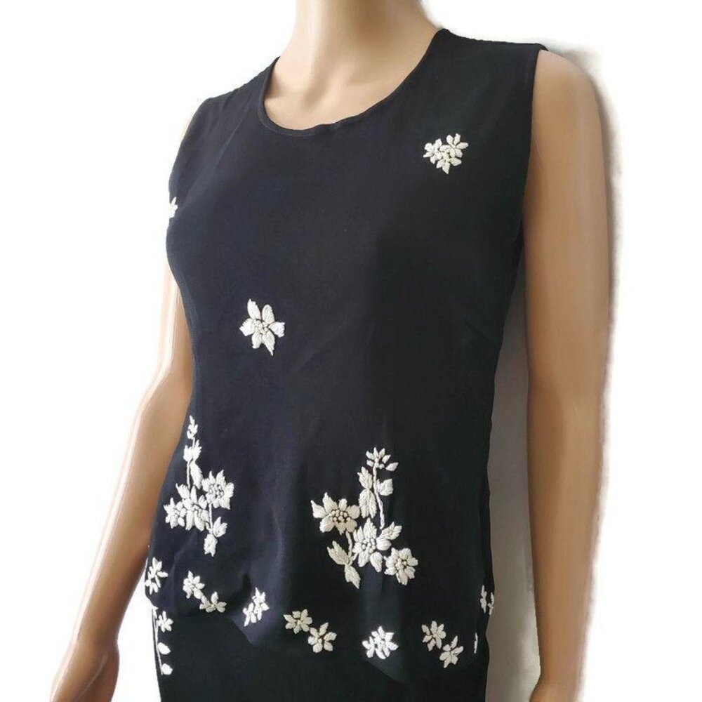 Thom Smith Atelier XXI Women's Black Sleeveless Blouse & Skirt Set Size XS - Picture 3 of 16